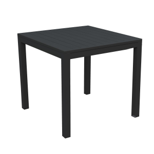 Set Tavolo alluminio + 4 Poltrone alluminio sullivan impilabile antracite cm 61x56h43/60/84