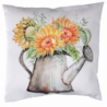 Cuscino tessuto con girasoli bianco cm43x43