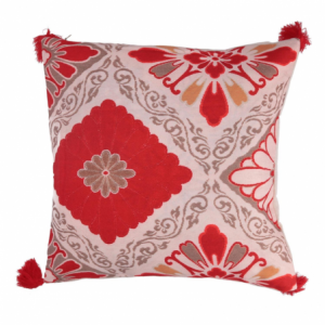 Fodera cuscino tessuto decori con nappearancione quadro cm40x40