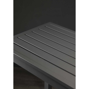 Set Tavolo alluminio + 4 Sedie alluminio sullivan impilabile antracite cm 55x46h43/88