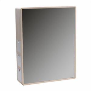 Specchio legno con cassettini laterealicm35x10h45