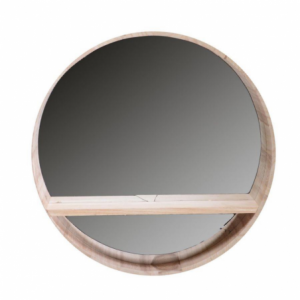 Specchio legno c/mensola tondo cmø35,5x8