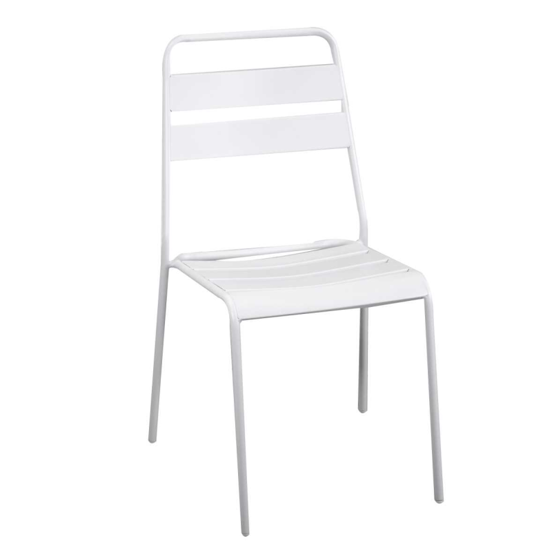 Set Tavolo metallo + 4 Sedie metallo Rovigo bianco cm 50x54h42/87