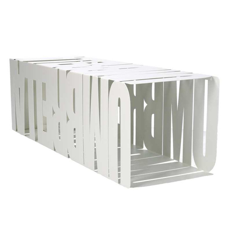 Portaombrelli metallo righe bianco quadro cm15,5x15,5h52