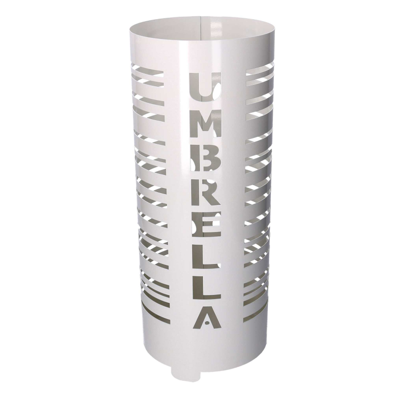 Portaombrelli metallo scritta Umbrella bianco tondo cm ø19h49