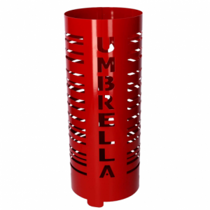 Portaombrelli metallo scritta Umbrella rosso tondo cm ø19h49