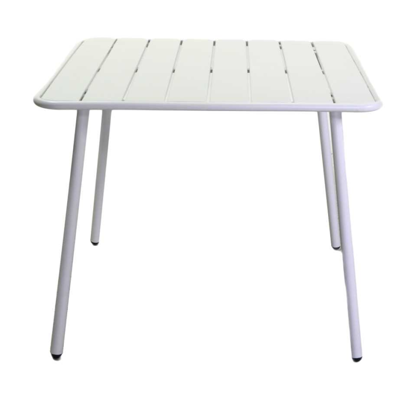 Set Tavolo metallo + 4 Sedie metallo Rovigo bianco cm 50x54h42/87