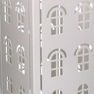 Zoom Portaombrelli metallo palazzo bianco quadro cm15,5x15,5h49