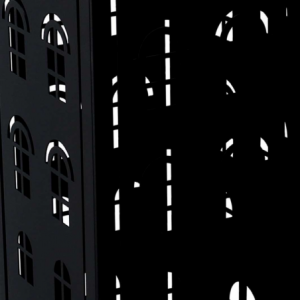 Zoom Portaombrelli metallo palazzo nero quadro cm15,5x15,5h49