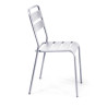 Set Tavolo metallo + 4 Sedie metallo doghe Rovigo Mini bianco cm 47x52h44/81