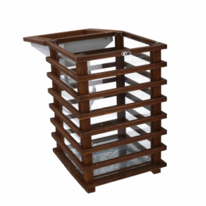 Zoom Lanterna legno marrone rettangolare cm 23,5x23h49