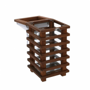 Zoom Lanterna legno marrone rettangolare cm 15,5x15h35