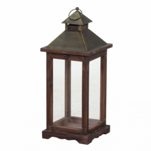 Lanterna legno marrone scuro rettangolare cm19x19h42,5