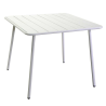 Set Tavolo metallo + 4 Sedie metallo doghe Rovigo Mini bianco cm 47x52h44/81