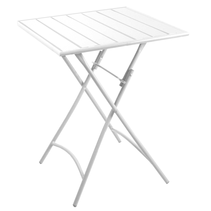 Set Tavolo metallo + 4 Sedie metallo rovigo pieghevole bianco cm 44x53h45/86
