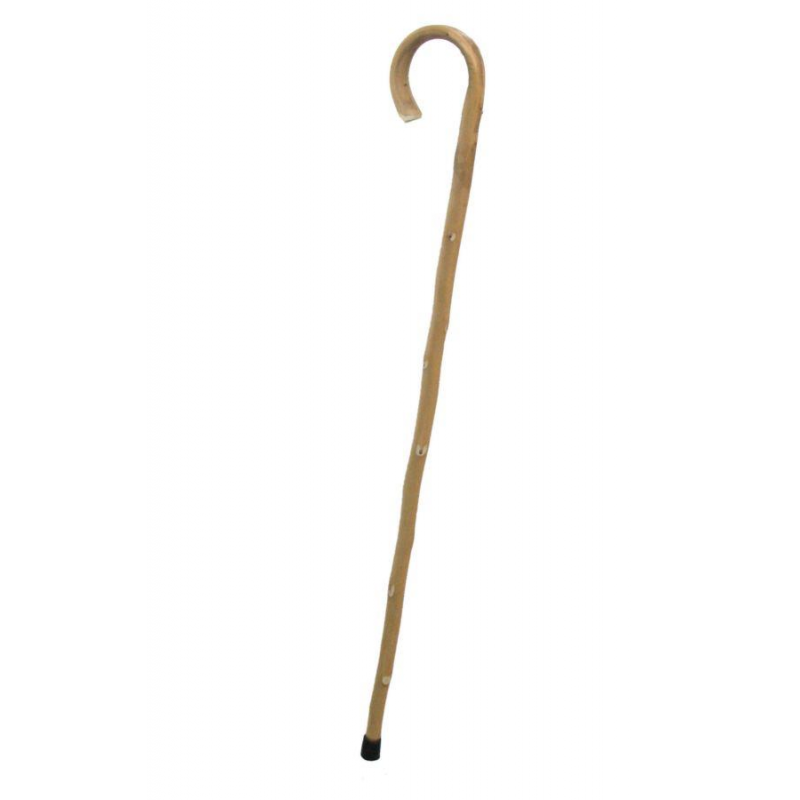 Bastone da passeggio rustico naturale c/punta gomma cm h93