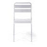 Set Tavolo metallo + 4 Sedie metallo doghe Rovigo Mini bianco cm 47x52h44/81