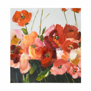 Quadro dipinto fiori cm80x80x4