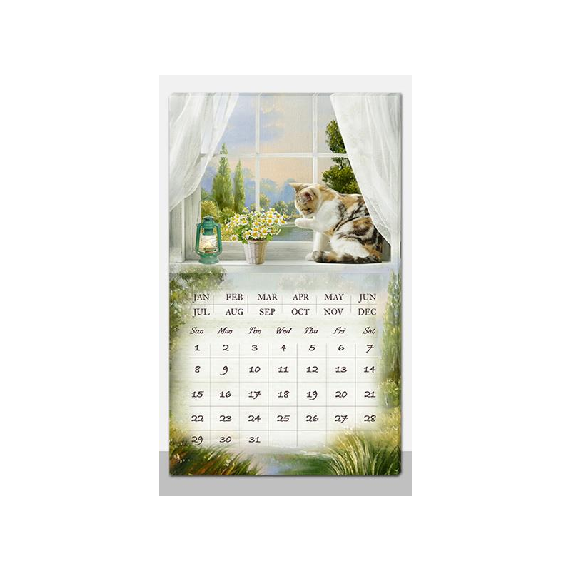 Quadro led con calendario bianco rettangolare cm30x50x1,8