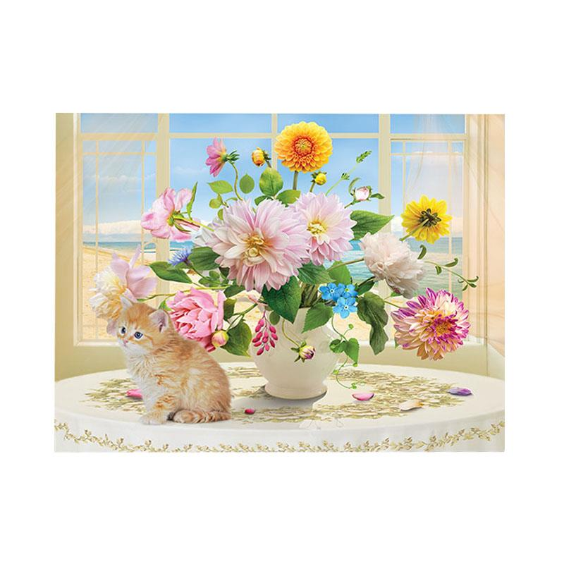 Quadro led vaso di fiori bianco rettangolare cm40x30x1,8