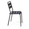Set Tavolo metallo + 4 Sedie metallo doghe Rovigo Mini antracite cm 47x52h44/81