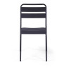 Set Tavolo metallo + 4 Sedie metallo doghe Rovigo Mini antracite cm 47x52h44/81