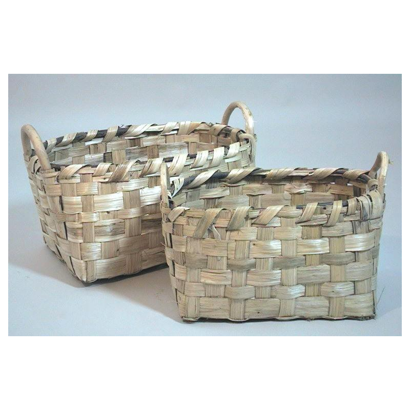 Cesta portalegna fiordella 1-2 noce alta rettangolare cm69x50h33 made in italy