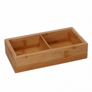 Zoom Cassetto bambù 2 scomparti naturale rettangolare cm21x11h4,8