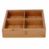 Cassetto bambù 4 scomparti naturale quadro cm21x21h4,8