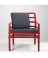 SET 4 POLTRONE ARIA IN POLIPROPILENE ROSSE CON CUSCINO PER SEDUTA E CUSCINO ARREDO INCLUSI MADE IN ITALY