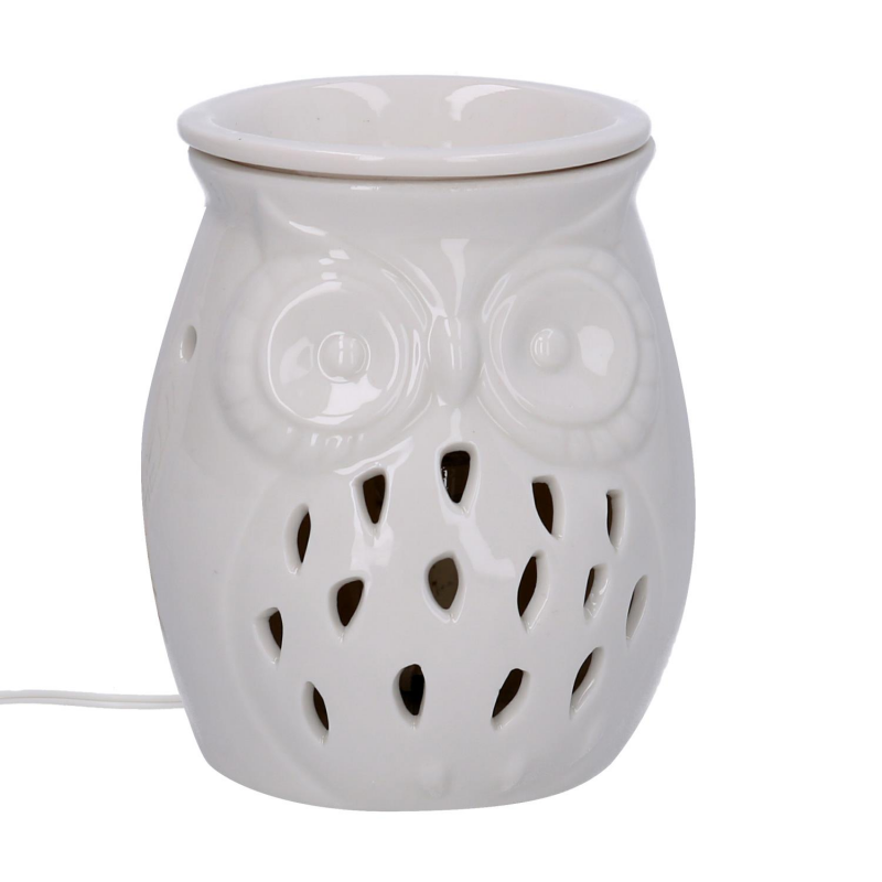 Bruciaessenze ceramica gufo con spina cmÃ¸9,5h13,5
