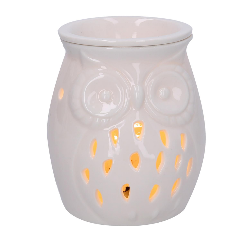 Bruciaessenze ceramica gufo con spina cmÃ¸9,5h13,5