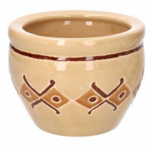 Zoom Coprivaso ceramica 1-3 crema c/rombi cmø30h21