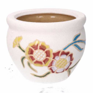 Coprivaso ceramica 1-3 girasole chiaro cmø30h21