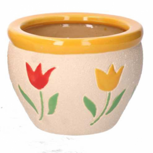 Zoom Coprivaso ceramica 1-3 tulipani cmø30h21