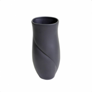 Vaso ceramica petalo nero opaco cm18x16h44