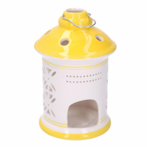 Lanterna ceramica giallo tondo cmø11,5h17,5