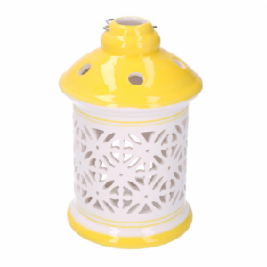 Zoom Lanterna ceramica giallo tondo cmø11,5h17,5