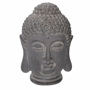 Zoom Buddha resina grigio cm21x20h32