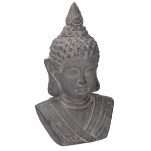 Buddha resina grigio cm24,5x17h41