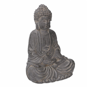 Buddha resina grigio cm27x20h39