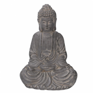 Zoom Buddha resina grigio cm27x20h39