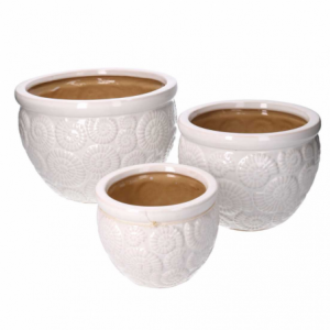 Coprivaso ceramica 1-3 bianco cmø30h21