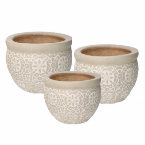 Coprivaso ceramica 1-3 decori bianco cmø30h21