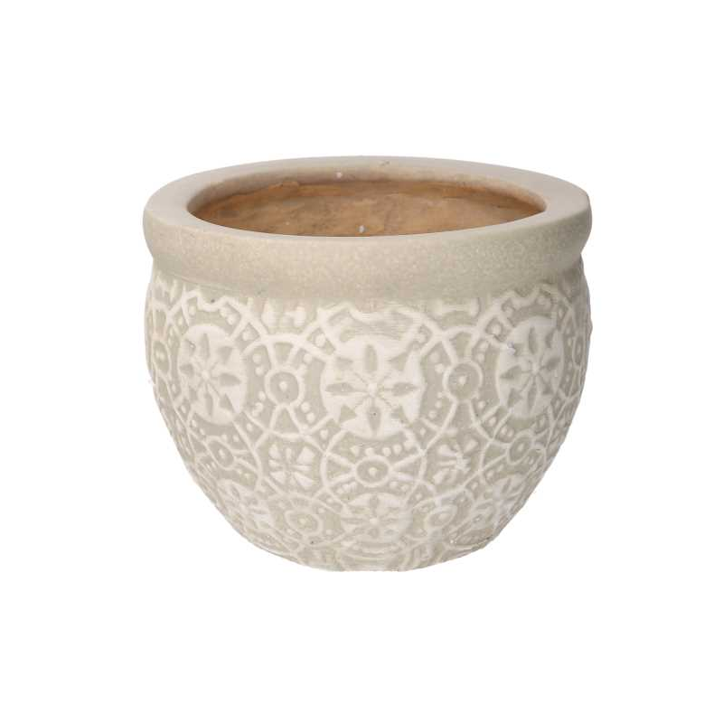 Coprivaso ceramica 1-3 decori bianco cmø30h21