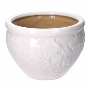 Coprivaso ceramica 1-3 decori bianco cmø30h21