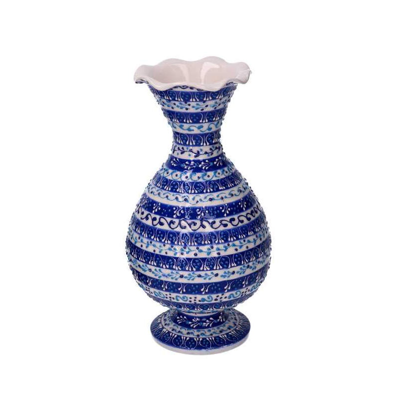 Vaso ceramica blu cm ø12h25