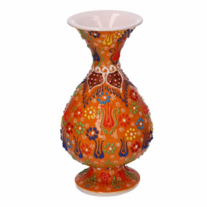 Vaso ceramica arancione cm ø12h25