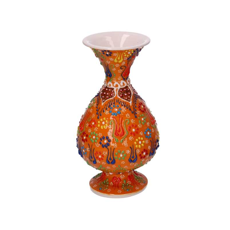 Vaso ceramica arancione cm ø12h25
