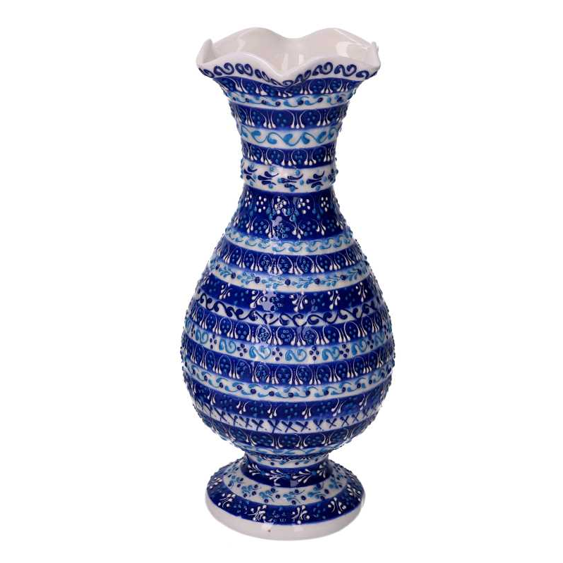 Vaso ceramica blu cm ø14h30